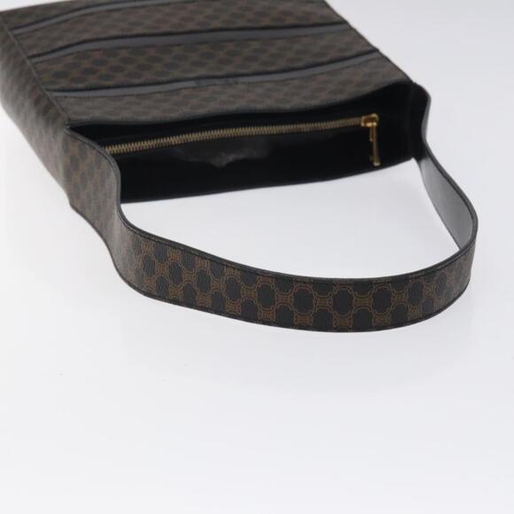 CELINE Macadam Canvas Shoulder Bag Pvc Leather Black Gold - Picture 7 of 12